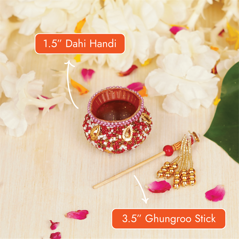 Handcrafted Red Janmashtami Dahi Handi with Stick | Krishna Janmastami Special (ServDharm) Handcrafted Red Janmashtami Dahi Handi with Stick | Krishna Janmastami Special (ServDharm)