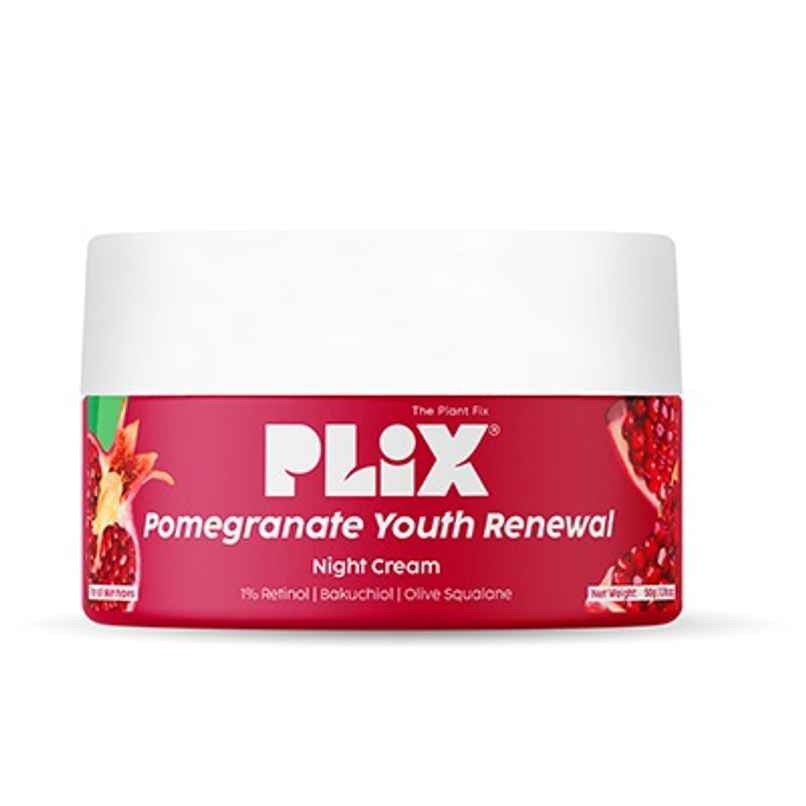 Plix The Plant Fix Pomegranate 1.20% Retinol & 1% Bakuchi Oil Anti Ageing Night Cream