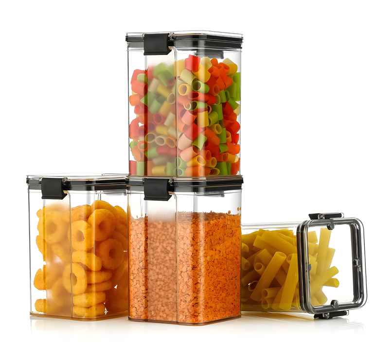 Youbee Plastic Lock Square Containers For Kitchen Storage, Food & Multipurpose P1200 ml Set Of 2 Youbee Plastic Lock Square Containers For Kitchen Storage, Food & Multipurpose P1200 ml Set Of 2