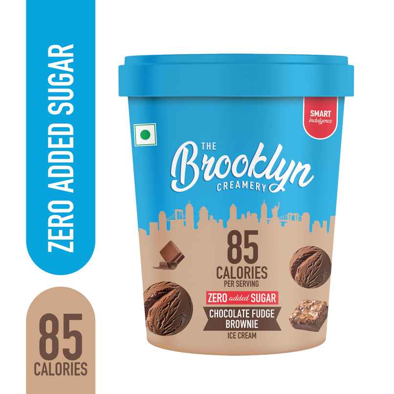 The Brooklyn Creamery Chocolate Fudge Brownie Ice Cream Tub |Low Calorie Zero Added Sugar The Brooklyn Creamery Chocolate Fudge Brownie Ice Cream Tub |Low Calorie Zero Added Sugar