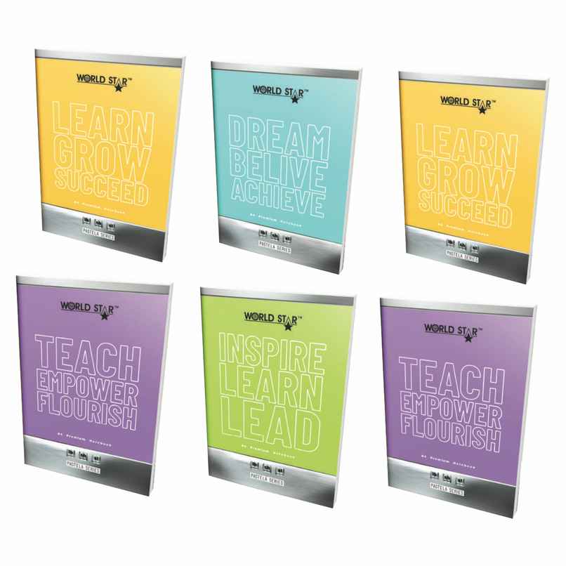 ABK A4 Long Book | 21 x 29.66 cms | Ruled | 140 Pages | Set Of 6