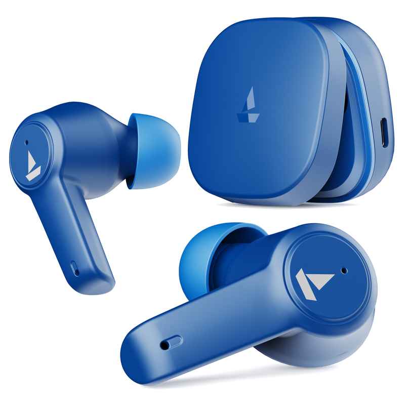 boAt Airdopes 411 ANC TWS Earbuds W - Active Noise Cancellation Up To 17.5 Hours Playback Blue Thunder