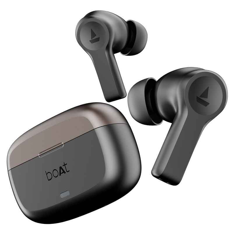 boAt Nirvana Lucid TWS Earbuds w/ 32 dB ANC, Multi-Point Connectivity, in-Ear Detection, 60HRS Playback, Hearables App, 4 Mics ENx, IPX5 TWS Ear Buds - Gunmetal Black