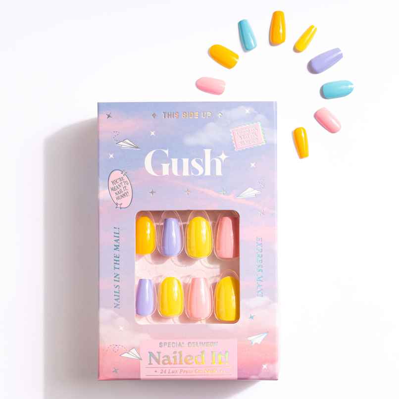 Gush Beauty | Reusable Luxury Press On Nails With Application Kit | Pastels - Medium Almond Gush Beauty | Reusable Luxury Press On Nails With Application Kit | Pastels - Medium Almond
