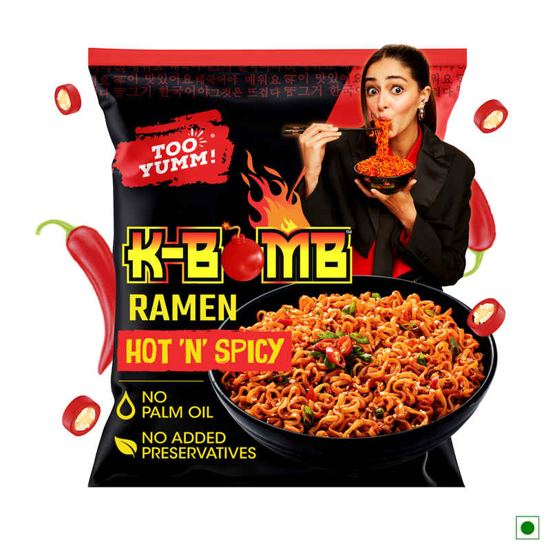 Too Yumm K-Bomb Ramen Hot n Spicy Instant Noodles | Korean Veg Too Yumm K-Bomb Ramen Hot n Spicy Instant Noodles | Korean Veg