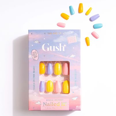 Gush Beauty | Reusable Luxury Press On Nails With Application Kit | Pastels - Medium Almond