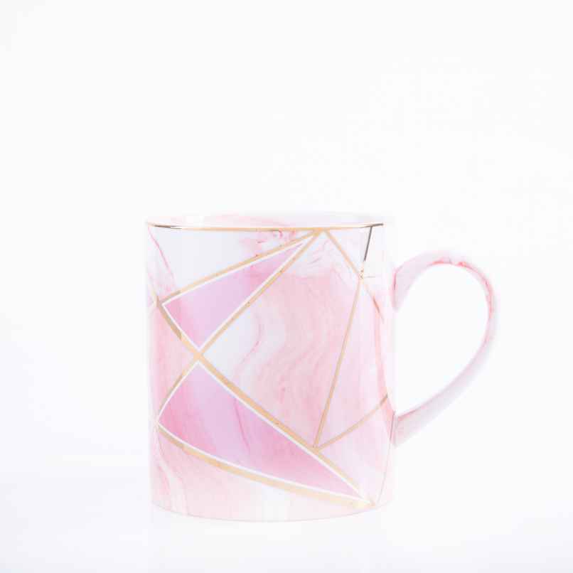 Coffee Mug Marble And Gold Rim- Pink | Gibox Coffee Mug Marble And Gold Rim- Pink | Gibox