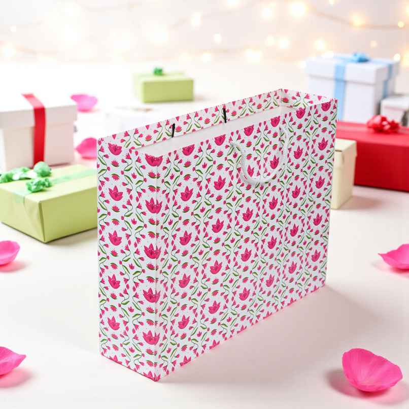Pink White Gift Bag | Mad Over Print