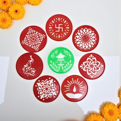Tota Round Rangoli Stencil