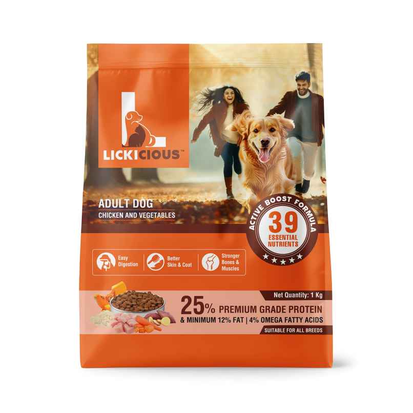 LICKICIOUS Adult Dog Chicken & VEGetable | Dry Dog FOOD