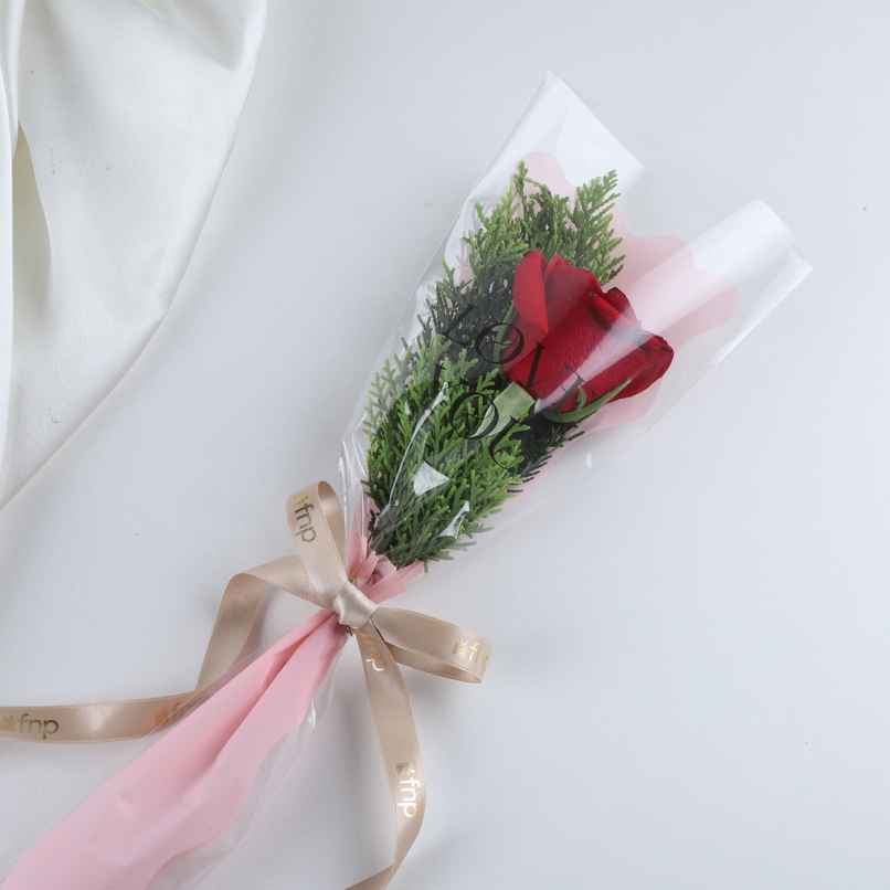 FNP Blush Romance Single Red Rose