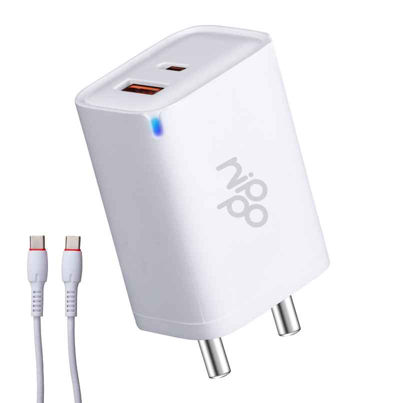 Nippo 45W Turbo Charger With Charging Indicator | Gan Technology | White