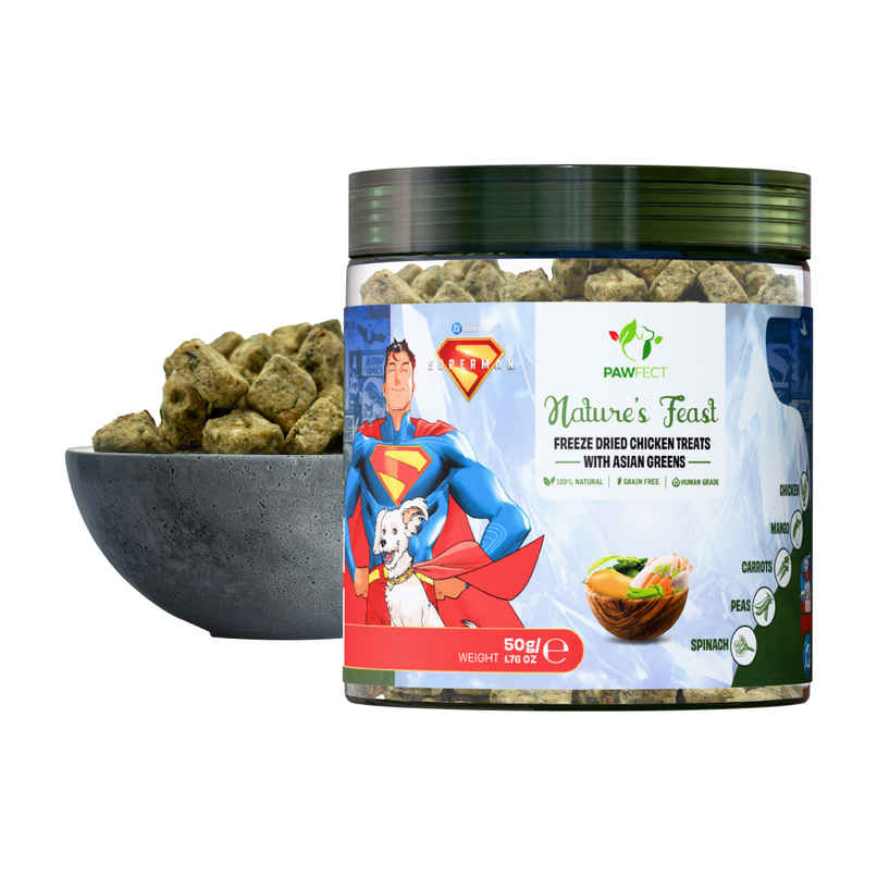Pawfect Nature Feast Freeze-Dried Chicken Dog Training & Reward Treats with Asian Greens Pawfect Nature Feast Freeze-Dried Chicken Dog Training & Reward Treats with Asian Greens