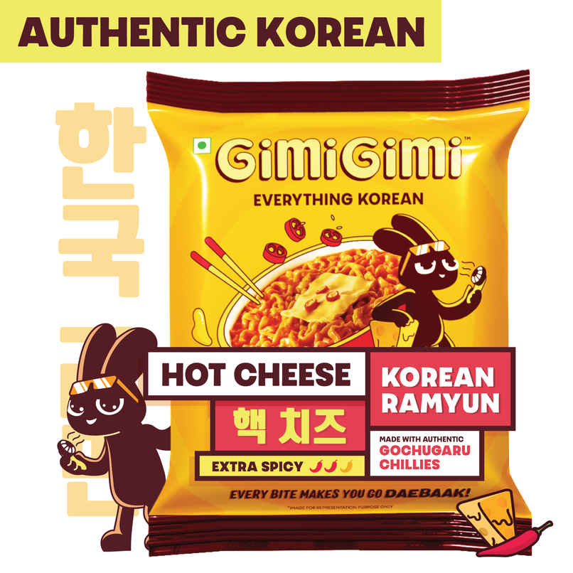 Gimi Gimi - Hot Cheese - Veg Korean Ramen Noodles Gimi Gimi - Hot Cheese - Veg Korean Ramen Noodles