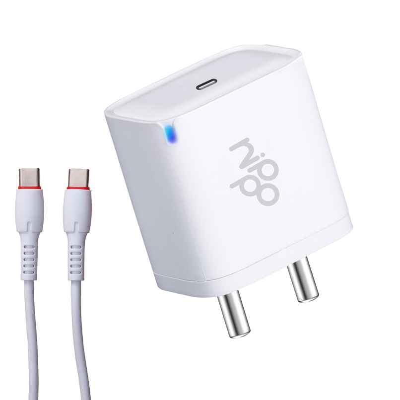 Nippo 20W Fast Charger With Charging Indicator | Gan Technology | White