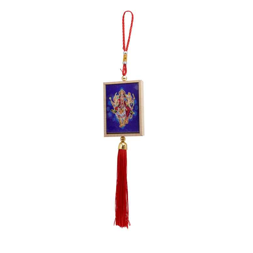 Divine Vibes Durga Ji Box Shape Car Dashboard Hanging