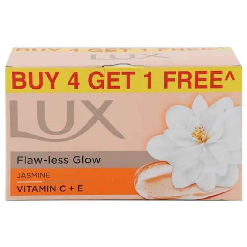 Lux Radiant Glow Bathing Soap infused with Vitamin C & E |For Superior Glow|Buy 4 Get 1 Free