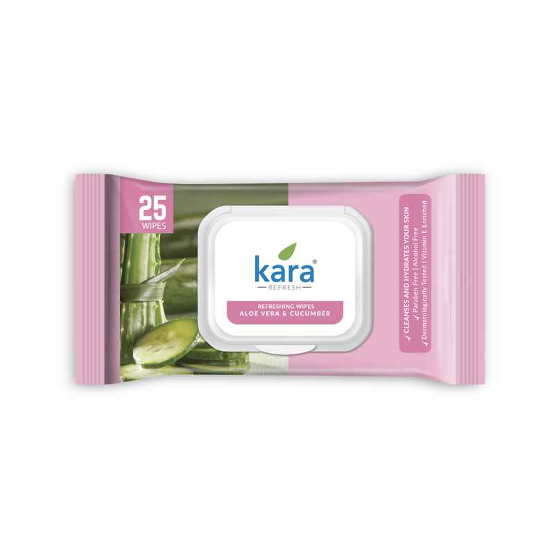 Kara Aloe Vera & Cucumber Wipes |25 Pulls Per Pack