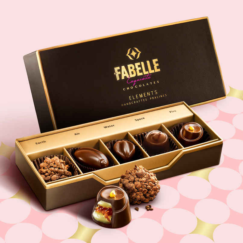 Fabelle Elements Pralines - 5 Handcrafted Dark Chocolates