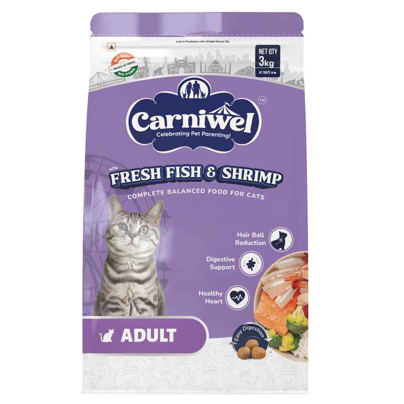 Carniwel Fresh Fish And Shrimp Dry Cat FOOD | Adult Carniwel Fresh Fish And Shrimp Dry Cat FOOD | Adult