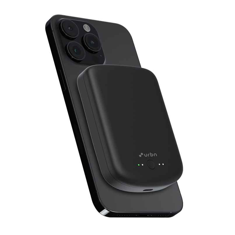 URBN 10000 mAh Magsafe Power Bank | 15W Fast Wireless Charging | Type C Input/Output (Black)