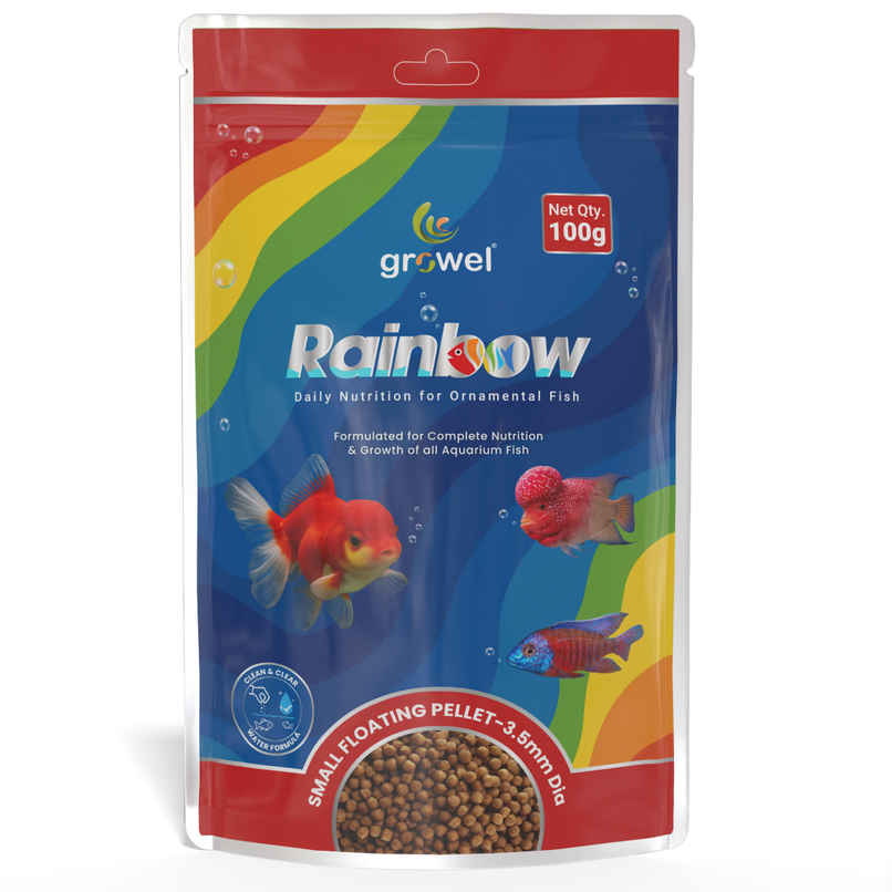 Growel Rainbow Small Floating Pellets | Highly Digestible & Nutritious Fish Food