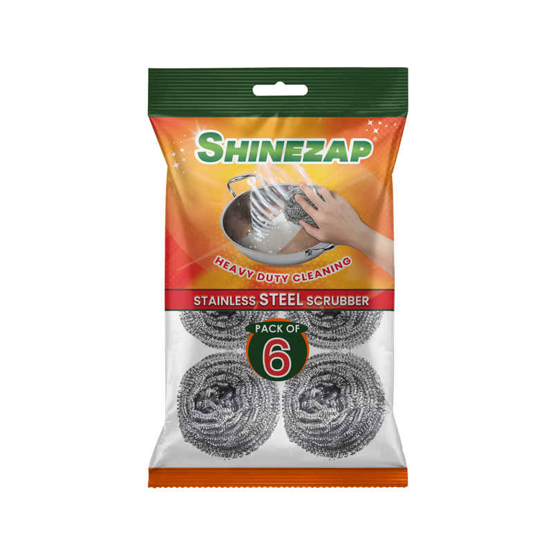 Shinezap Stainless steel utensil scrubber Pack of 6