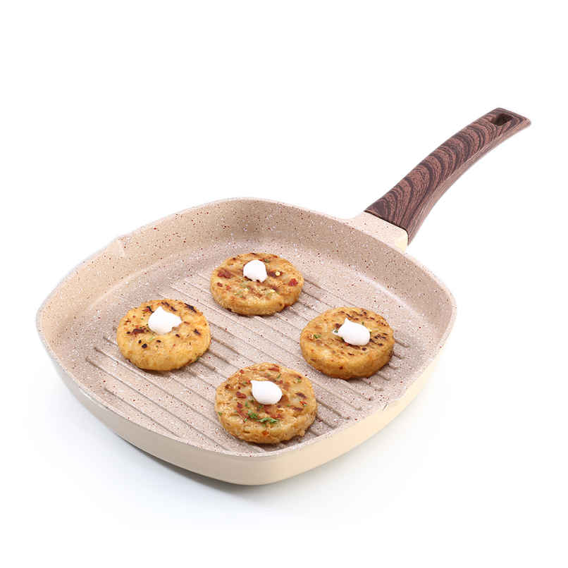 Wonderchef Duralife Die-Cast Non-Stick Grill Pan Ivory 24 Cm