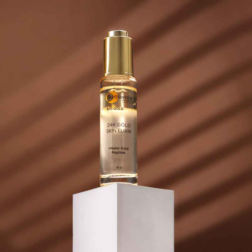 Bio-Essence Bio-Gold 24K Gold Skin Elixir, 2 phase Serum-Vitamin C & Argan Oil Reduces Dark Spots