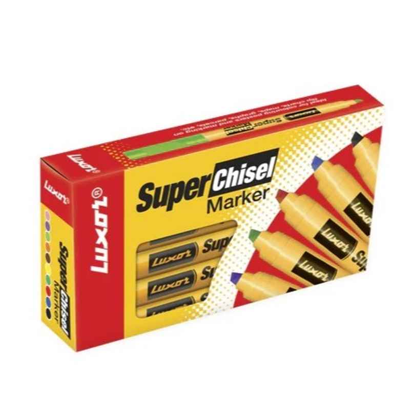 Luxor Super Chisel Marker - Assorted Colors - (Pack Of 10)