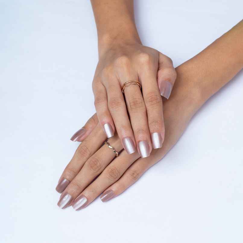 Pep Nails Bruna Medium Coffin Brown Cat Eye Reusable Press On Nails 30 Nail Tips