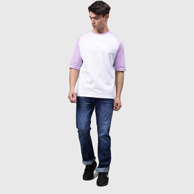 Mad Over Print Men's Colourblock T-shirt | Lavendar - M