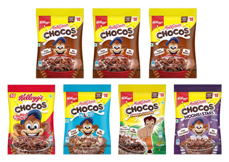 Kellogg's Chocos, Moons and Stars Duet, Crunchy Bites and Chhota Laddoo | Pack of 7 Kellogg's Chocos, Moons and Stars Duet, Crunchy Bites and Chhota Laddoo | Pack of 7