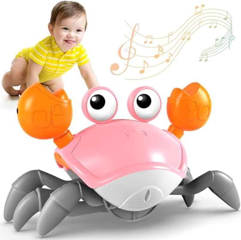 Storio Rechargeable Crawling Crab Toy | Tummy Time Baby Toy