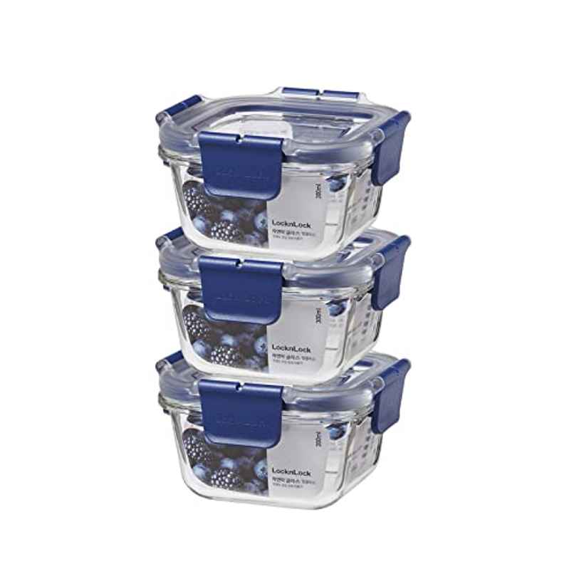 LocknLock LBG205 Airtight Glass Containers With Lid | Microwave Safe | Transparent - 300 ml LocknLock LBG205 Airtight Glass Containers With Lid | Microwave Safe | Transparent - 300 ml