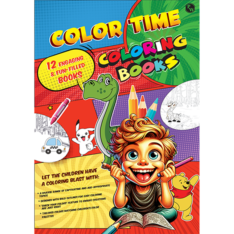 Color Time Coloring Books Set of 12 Books L Fun Activity For Kids | Assorted