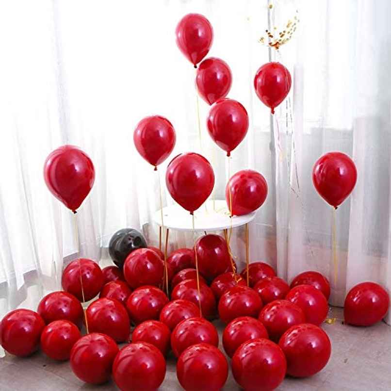 Premium Metallic Latex Balloons Red Decoration | Hemito Premium Metallic Latex Balloons Red Decoration | Hemito