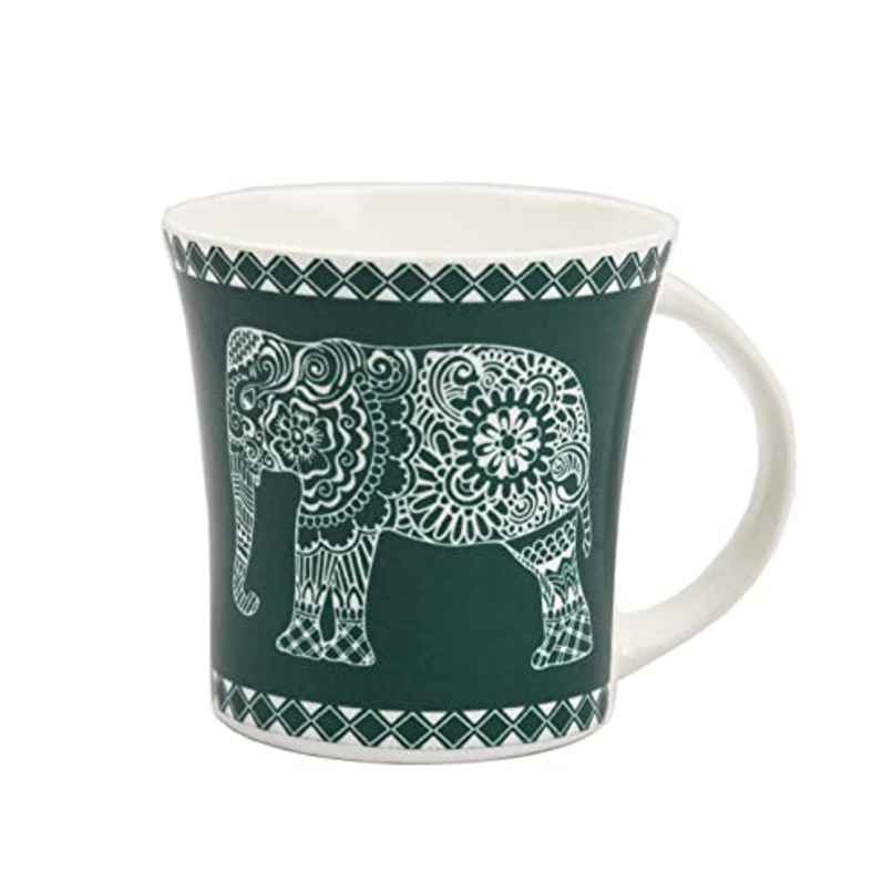 Femora Majestic Elephant Ceramic Tea Cup Set Of 6, 160 ml | Assorted Color