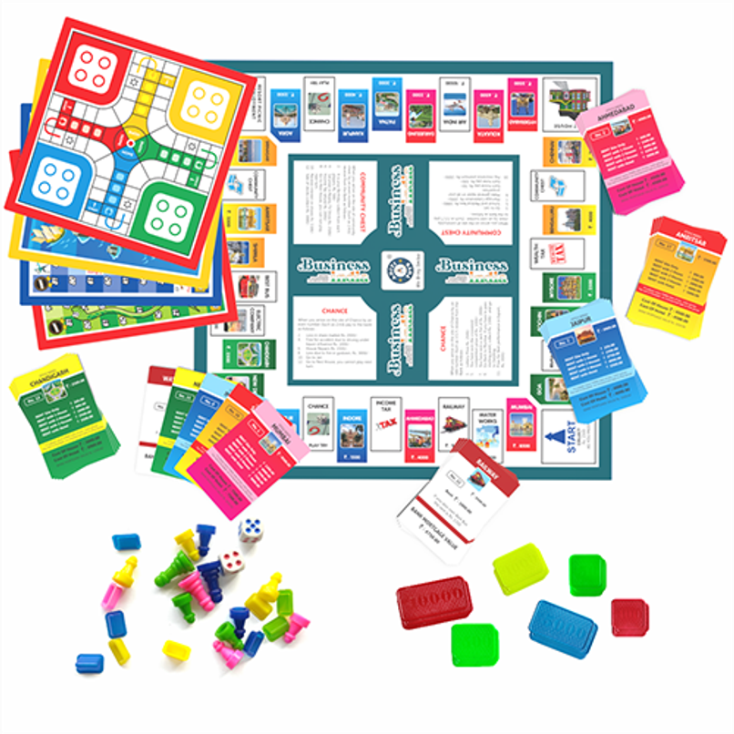 Aditi Toys Business Game 5-in-1 Board Game - Ludo, Snake & Ladder, Cricket for Kids & Adult| 6+ Year