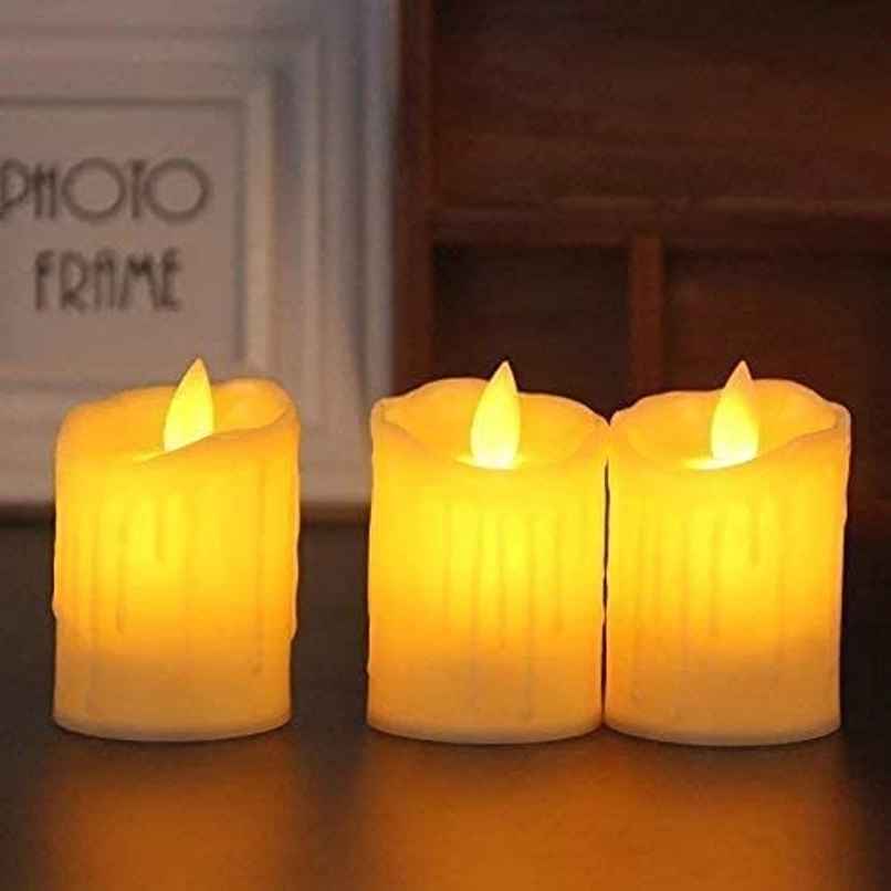 Hashwow Acrylic Dancing Tealight LED Candles for Home Decor Ideal for Lobby, Living Room, Bedroom