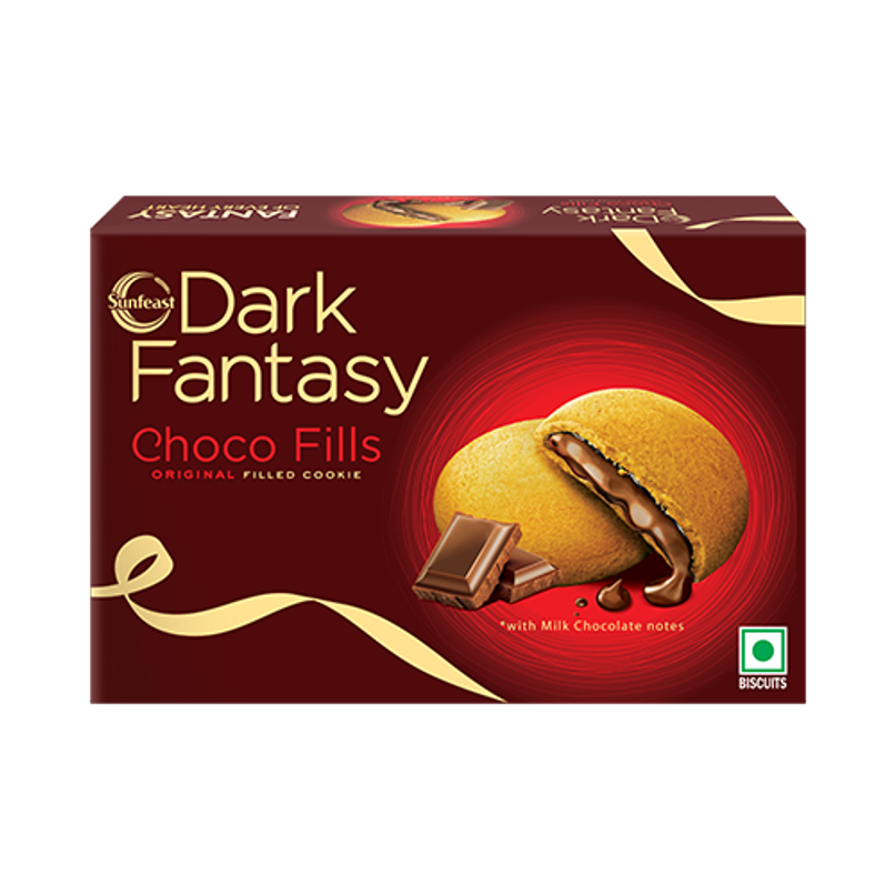 Sunfeast Dark Fantasy Choco Fills, Original Filled Cookies with Choco Creme | Perfect Snack