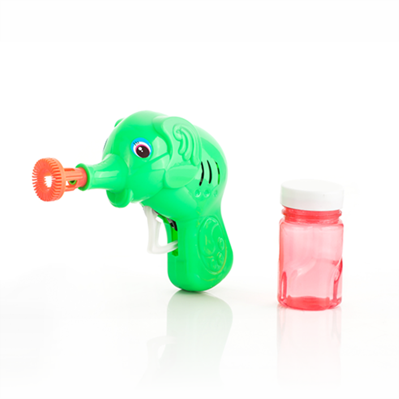 Aditi Toys Elephant Bubble Gun Toy for Kids with 100 ml Bubble Liquid Bottle, Toy Bubble Maker-Green