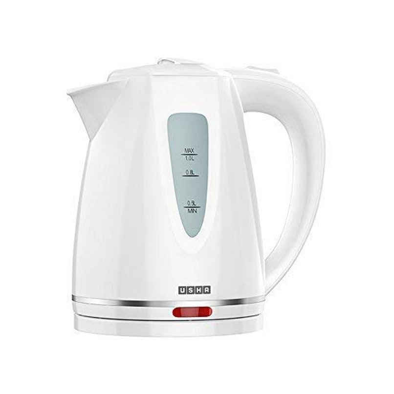 Usha Electric Kettle 3315 1.0L (1200W, Cool Touch Body, Water Level Indicator, White)