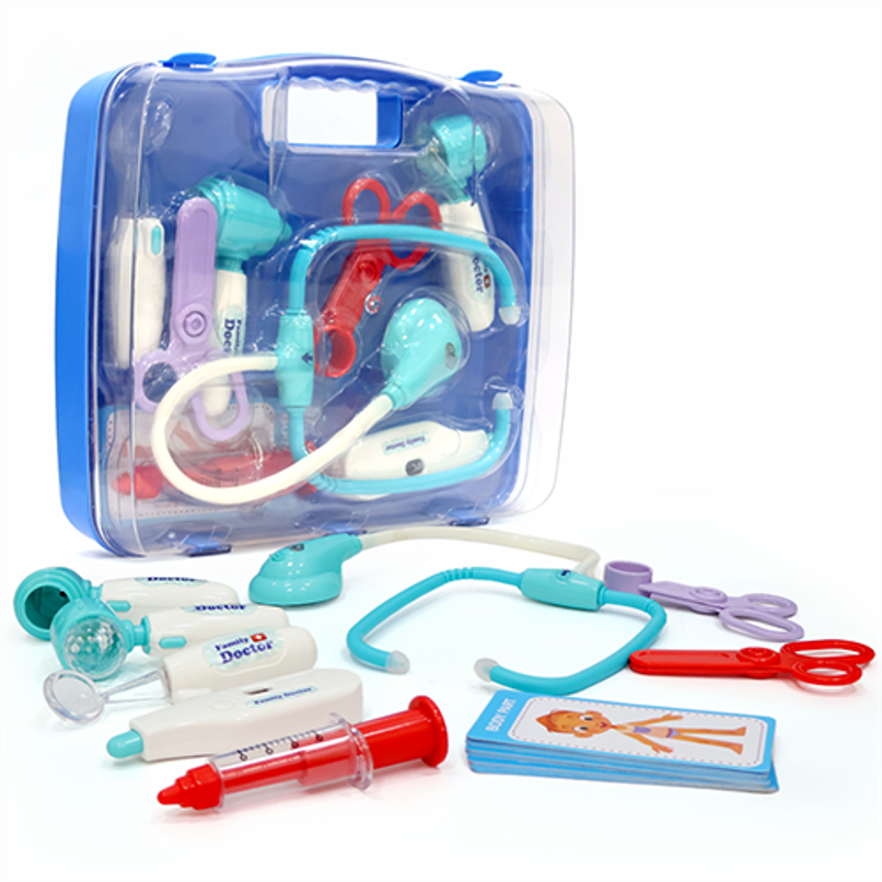Aditi Toys Transparent Doctor Set Briefcase - 9-Piece LED Pretend Play Medical Kit for Kids 3+