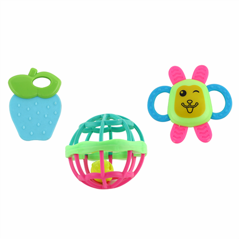 Aditi Toys 3-Piece Baby Rattle Set - Safe, Colourful, 100% BPA Free, Non-Toxic, Infant Grab, Age 0 -6M