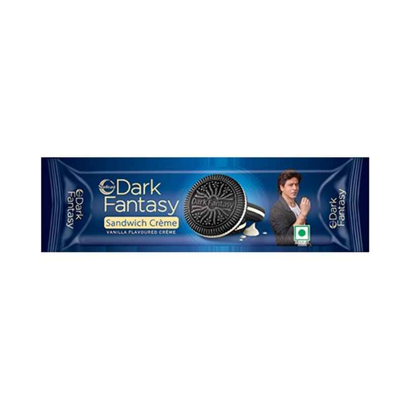 Sunfeast Dark Fantasy Vanilla Crème | Dark Crunchy Biscuit with Smooth Vanilla Crème
