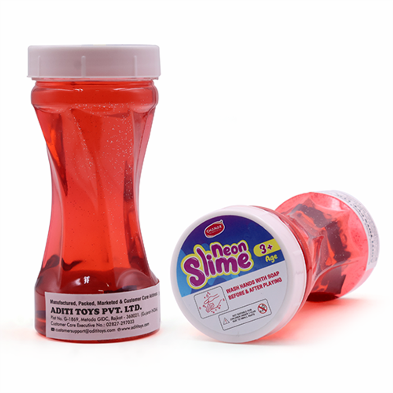 Aditi Toys Glitter Scented Slime Kit, Soft, Non-Sticky, Non-Toxic, Age 5+ | Red