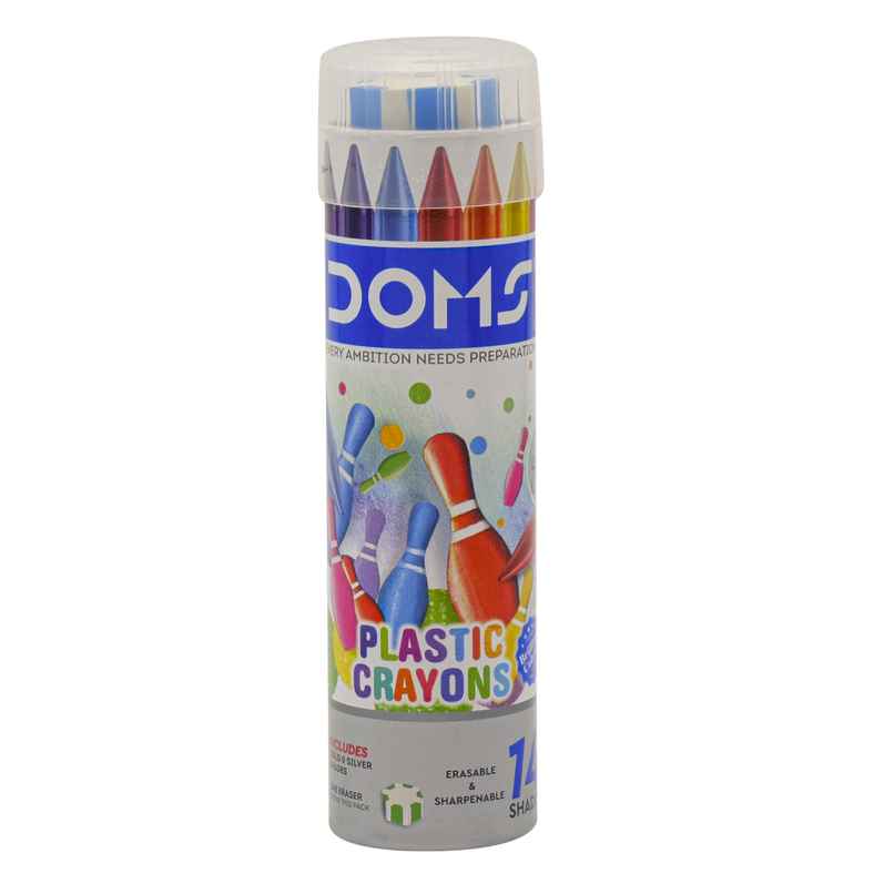 Doms 14 Shades (Tin) Plastic Crayons | Smooth Coloring