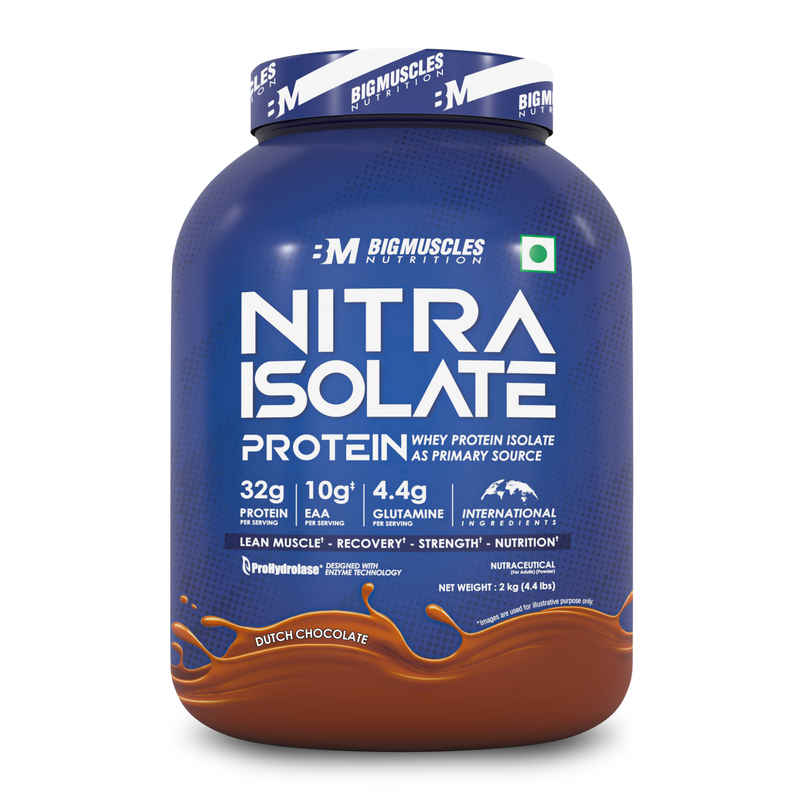 Big Muscles Nutrition Nitra Isolate with ProHydrolase Enzyme for Faster Absorption Dutch Chocolate
