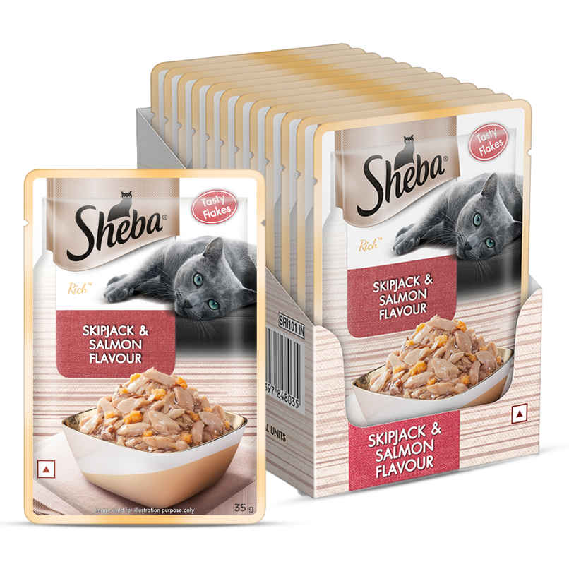 Sheba Rich Adult Skipjack & Salmon Flavour Wet Cat Food Sheba Rich Adult Skipjack & Salmon Flavour Wet Cat Food